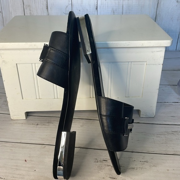 Lauren Ralph Lauren Davan Black Slide Sandal with LRL Silver Signature B… - Picture 10 of 14